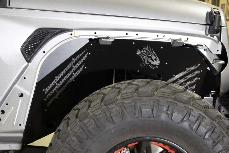 Jeep Wrangler Unlimited Inner Fender Kit - Front - Fishbone Offroad - Black Powdercoat - `18-`27